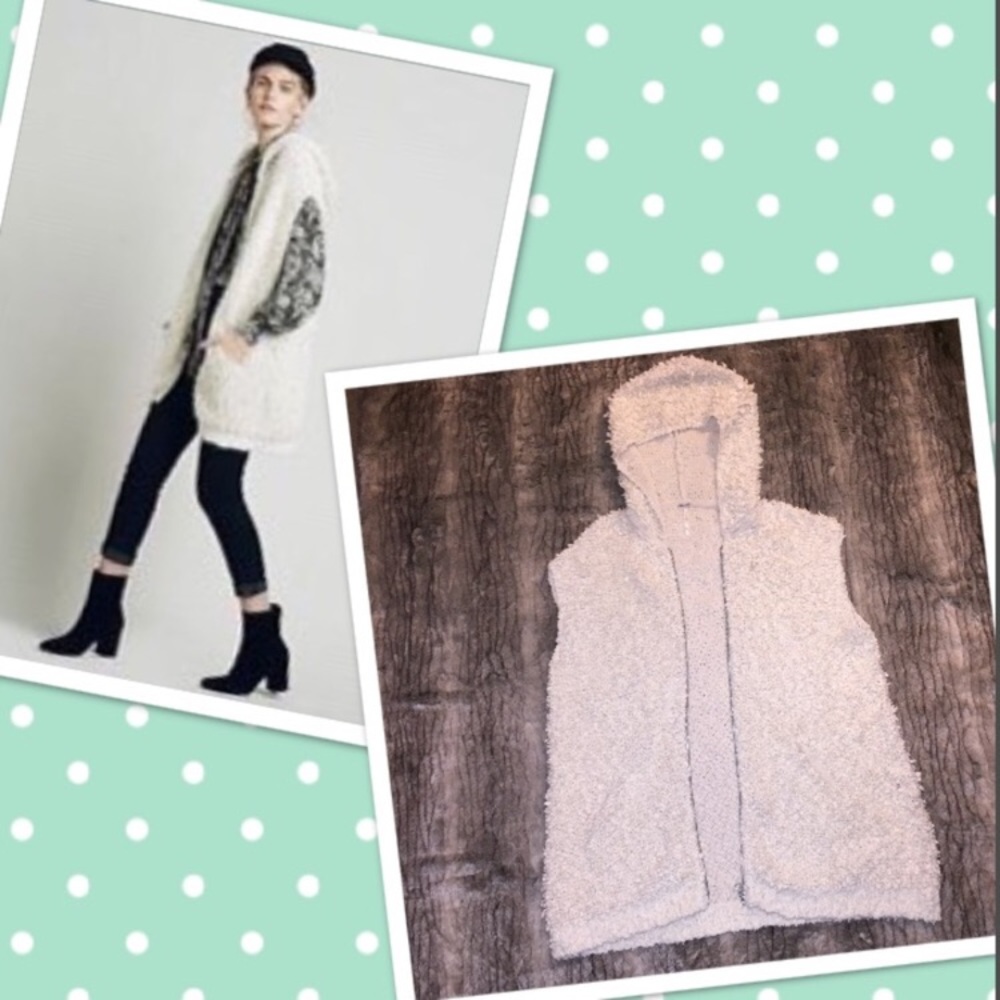 EUC Free People Cream Vanilla Sherpa Vest Jacket